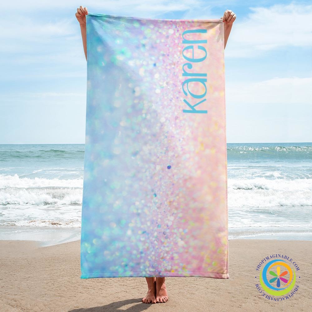 Personalized Glitter Like Beach Bath Towel-ShopImaginable.com