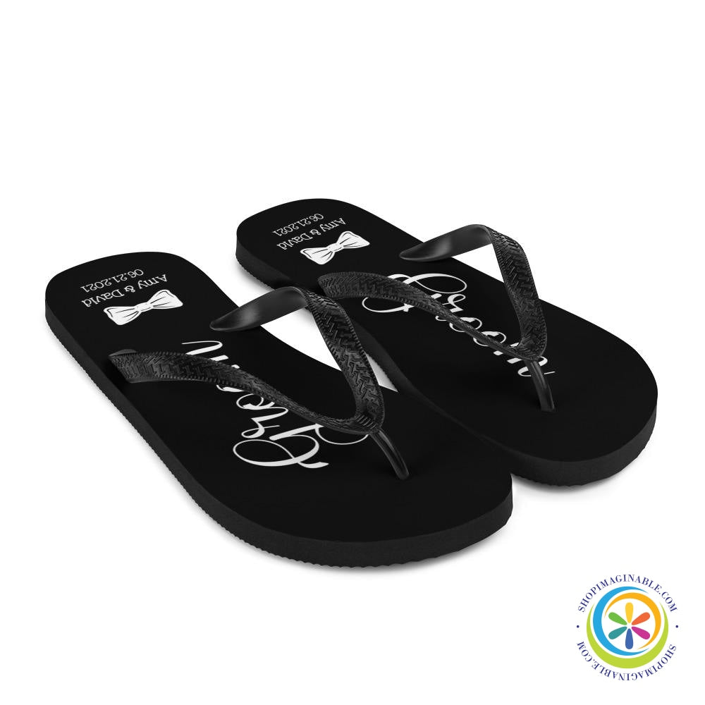 Personalized Groom Beach Wedding Flip-Flops-ShopImaginable.com