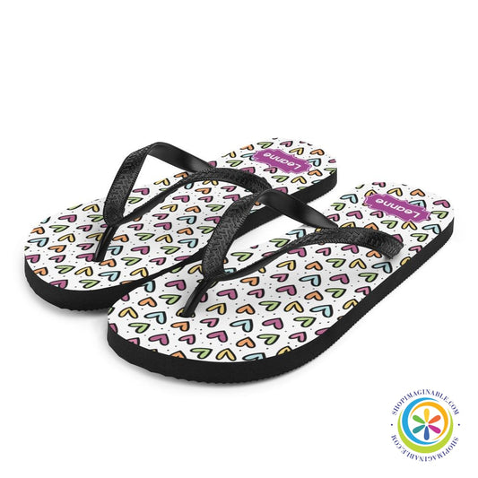 Personalized Hearts Flip-Flops-ShopImaginable.com