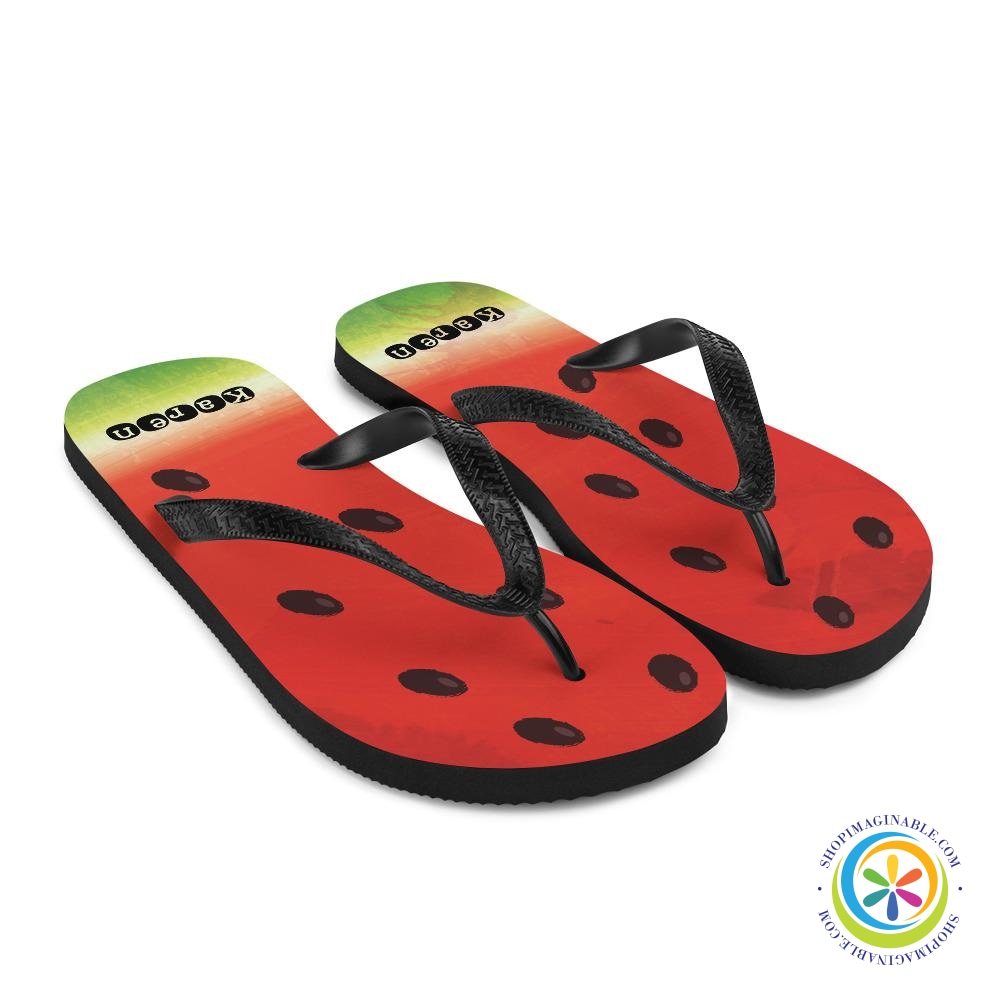 Personalized Juicy Watermelon Flip-Flops-ShopImaginable.com