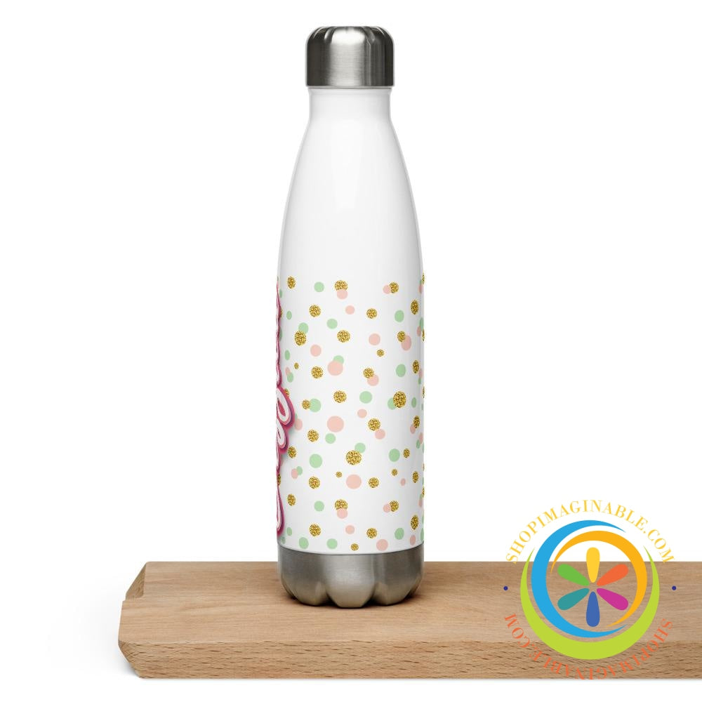 Personalized Name & Polka Dots Water Bottle-ShopImaginable.com