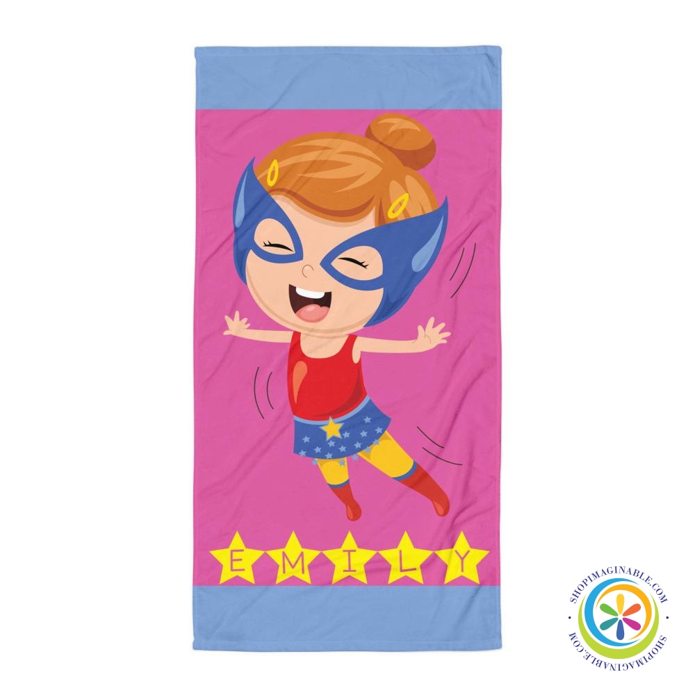 Personalized Super Girl Beach - Bath Towel-ShopImaginable.com