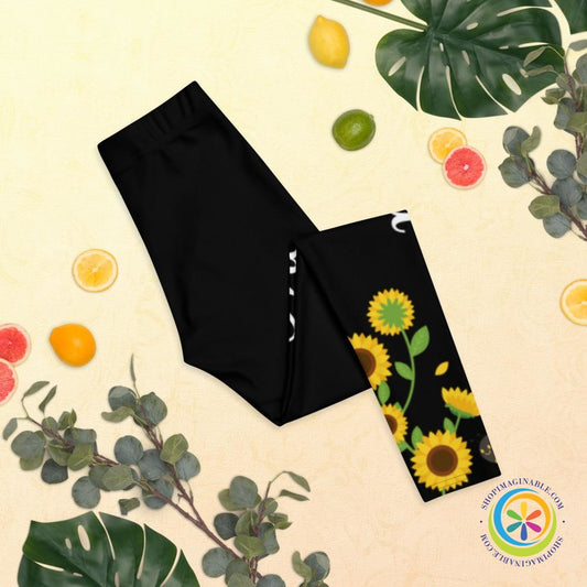 Personalized Vibrant Sunflower Leggings-ShopImaginable.com