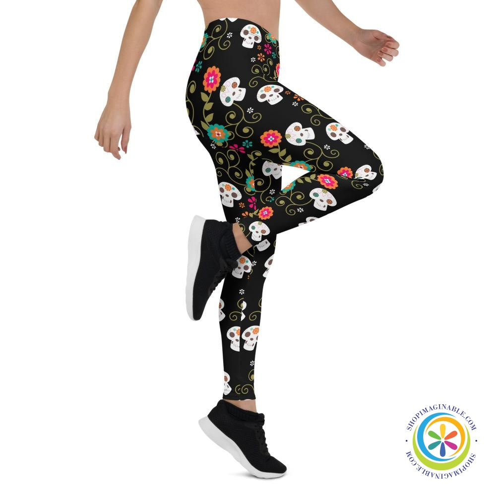 Pretty Skulls Full Length Leggings-ShopImaginable.com