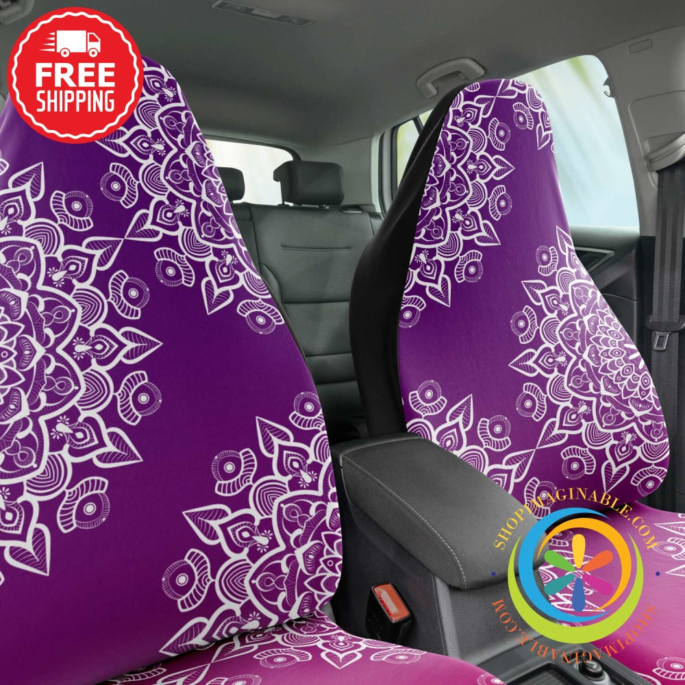 Purple Mandala Car Seat Covers Pair-ShopImaginable.com