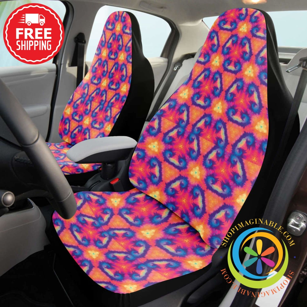Retro Tie Dye Car Seat Cover-ShopImaginable.com
