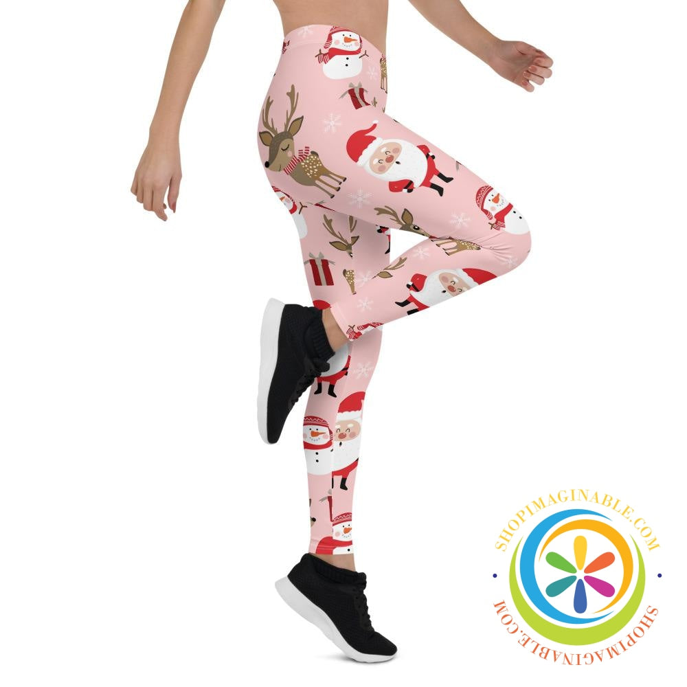 Santa & His Reindeer Full Length Leggings-ShopImaginable.com
