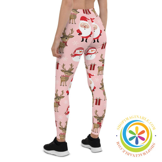 Santa & His Reindeer Full Length Leggings-ShopImaginable.com