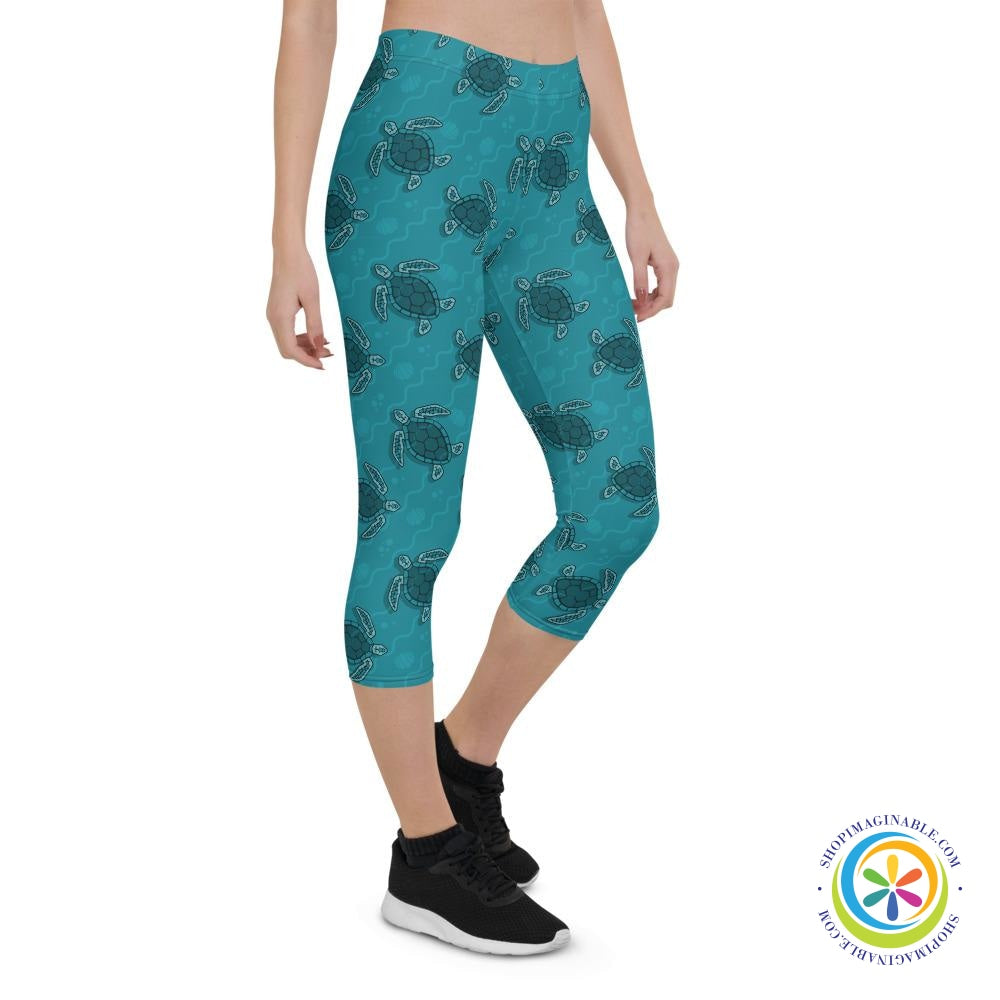 Sea Turtle Lover Capri Leggings-ShopImaginable.com