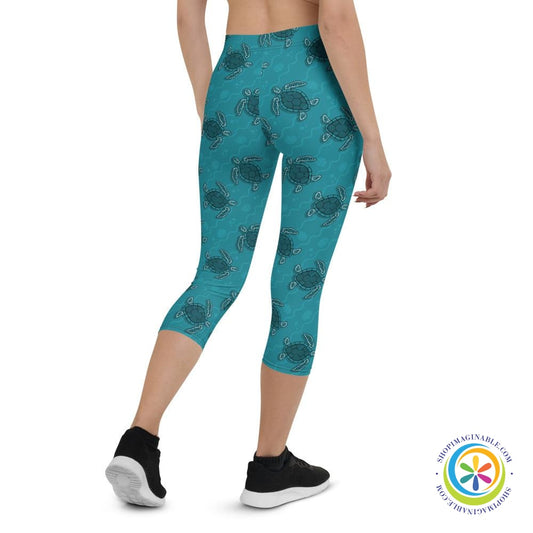 Sea Turtle Lover Capri Leggings-ShopImaginable.com
