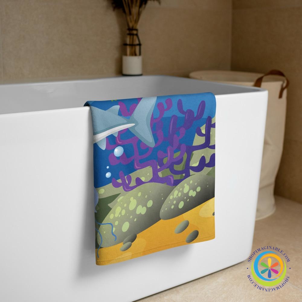 Shark Under The Sea Beach Bath Towel-ShopImaginable.com