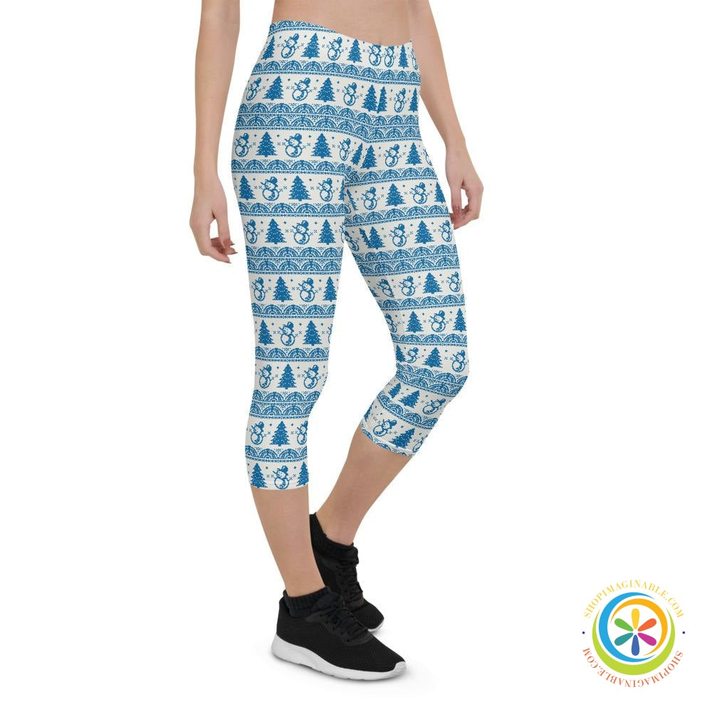 Snowman Sweater Capri Leggings-ShopImaginable.com