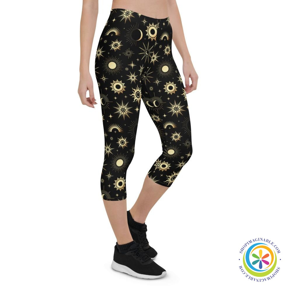 Stars Sun & Moon Capri Leggings-ShopImaginable.com
