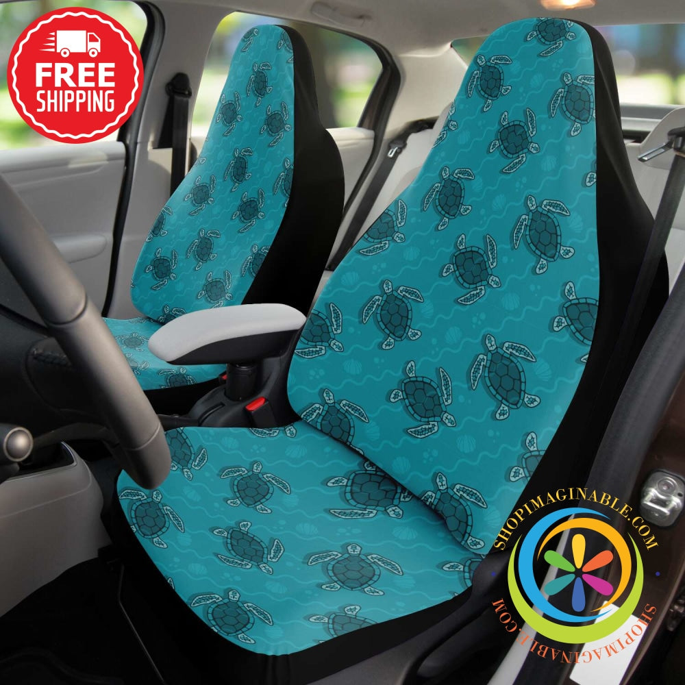 Turquoise Sea Turtles Car Seat Covers-ShopImaginable.com