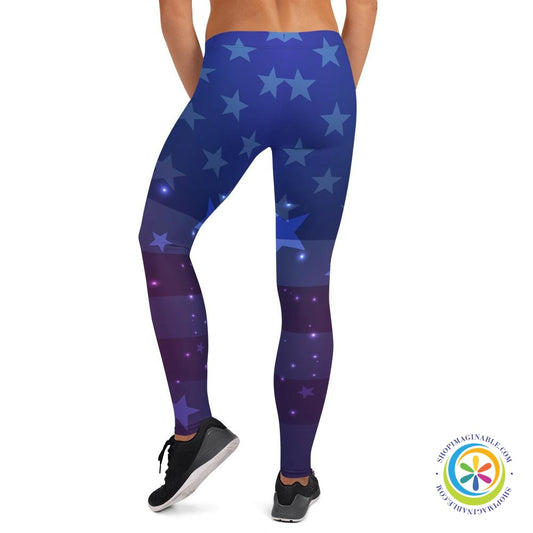 USA Flag Fade Leggings-ShopImaginable.com