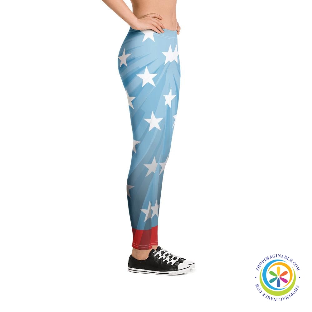 USA Proud Stars Leggings-ShopImaginable.com
