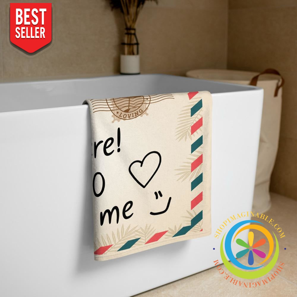 Wish You Were Here Postcard Beach / Bath Towel-ShopImaginable.com