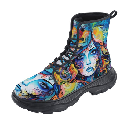 Hippy Psychedelic Chunky Boots-ShopImaginable.com