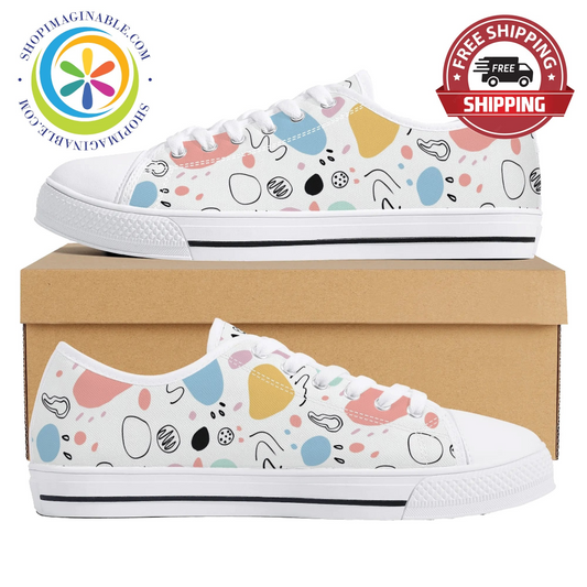 Abstract Pastels Ladies Canvas Shoes