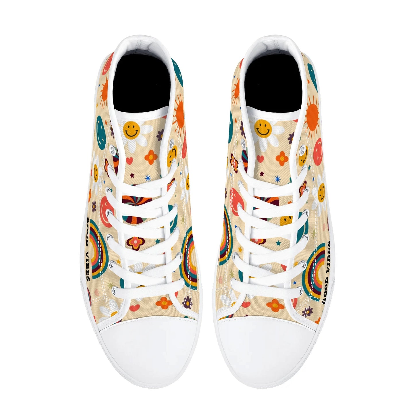 Just Good Vibes Ladies High Top Canvas Shoes