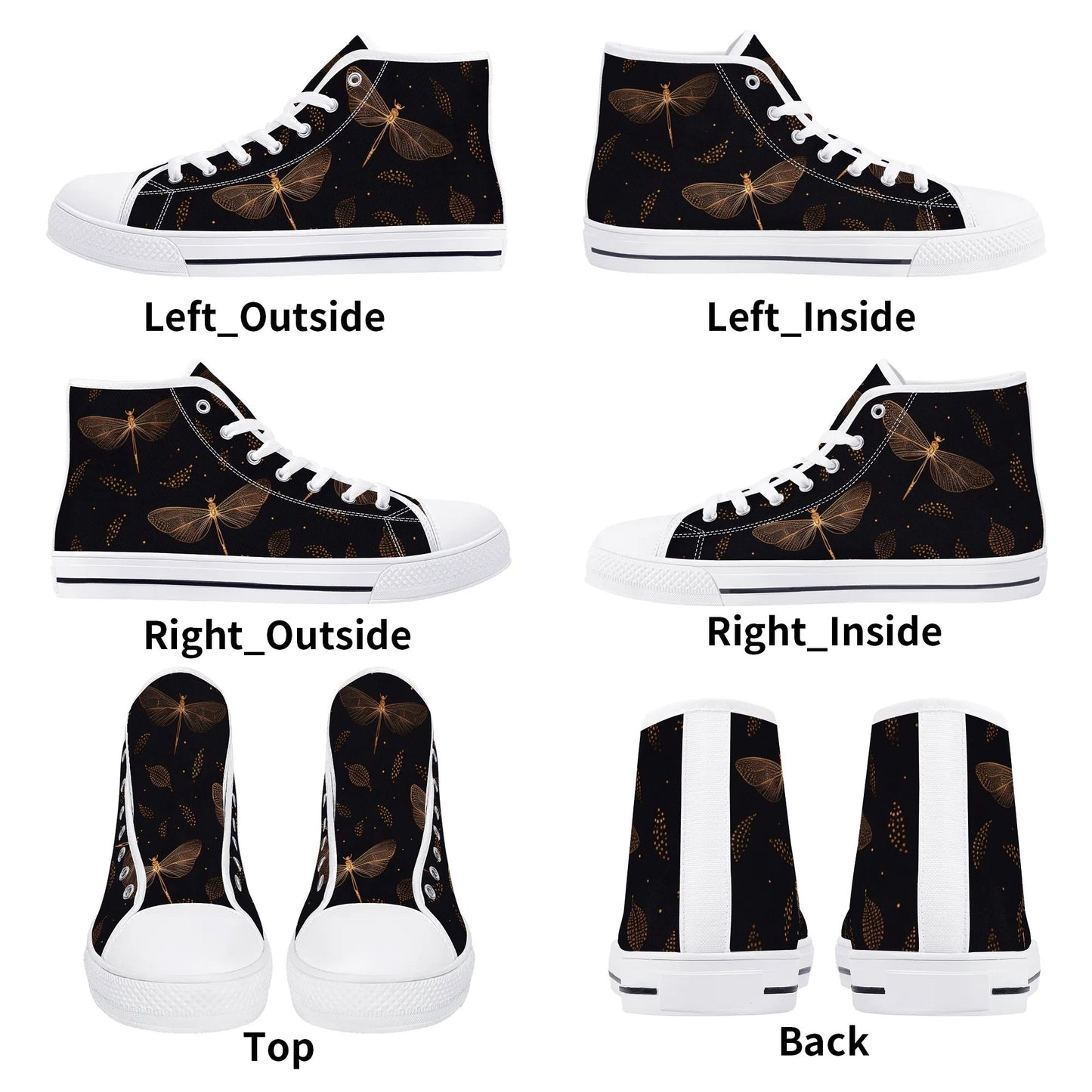 Fly Fly Dragonfly Ladies High Top Canvas Shoes