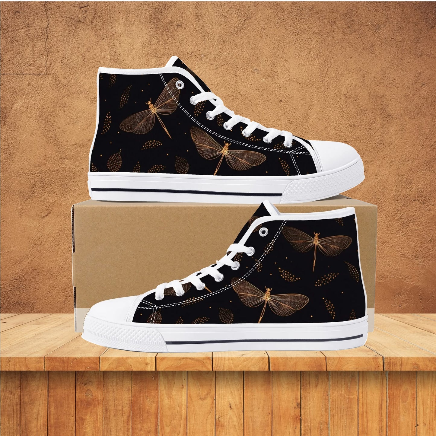 Fly Fly Dragonfly Ladies High Top Canvas Shoes