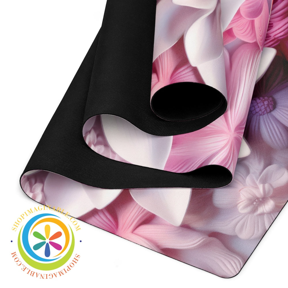 3D Colorful Vibrant Flowers Personalized Yoga Mat