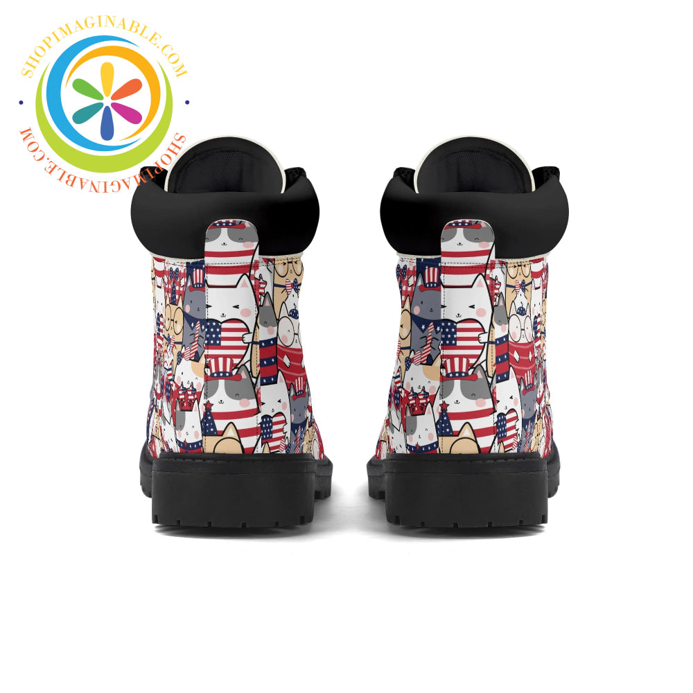 4th of July Cats Ladies Boots