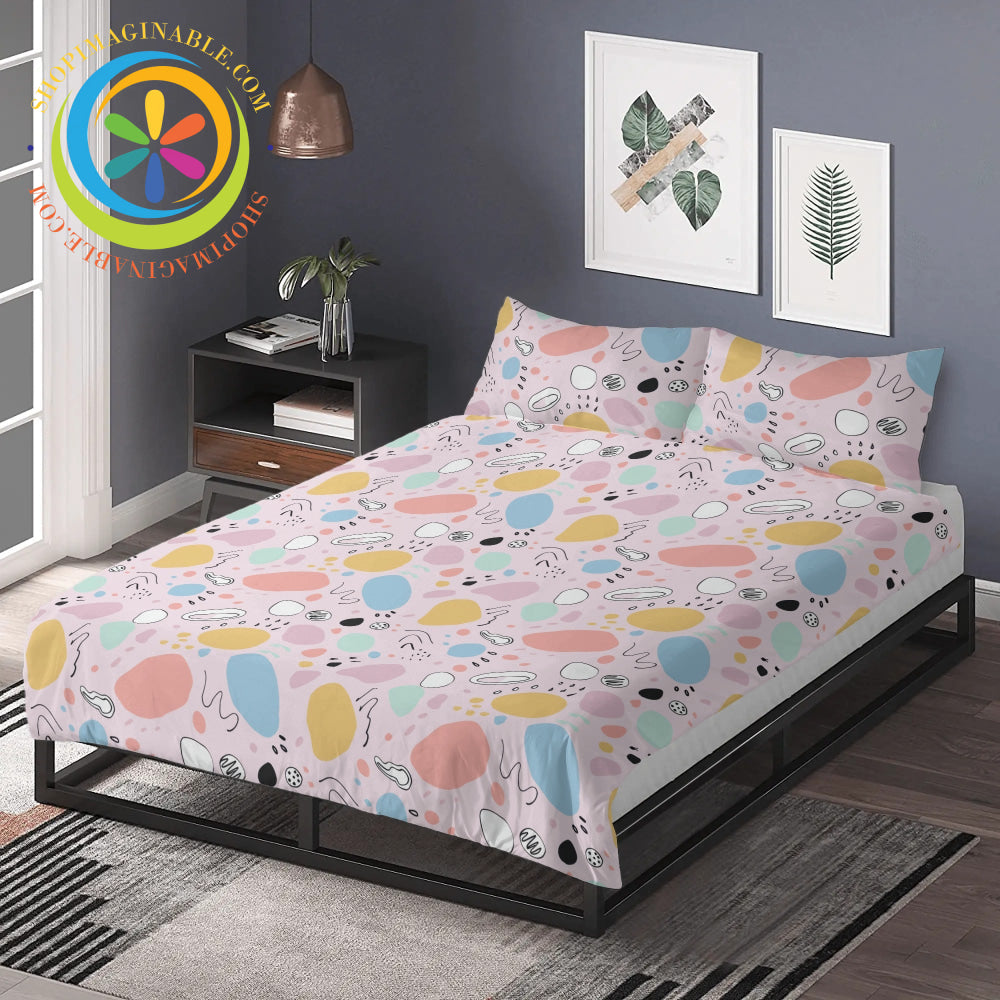 Abstract Pastel 3 Pc Bedding Set