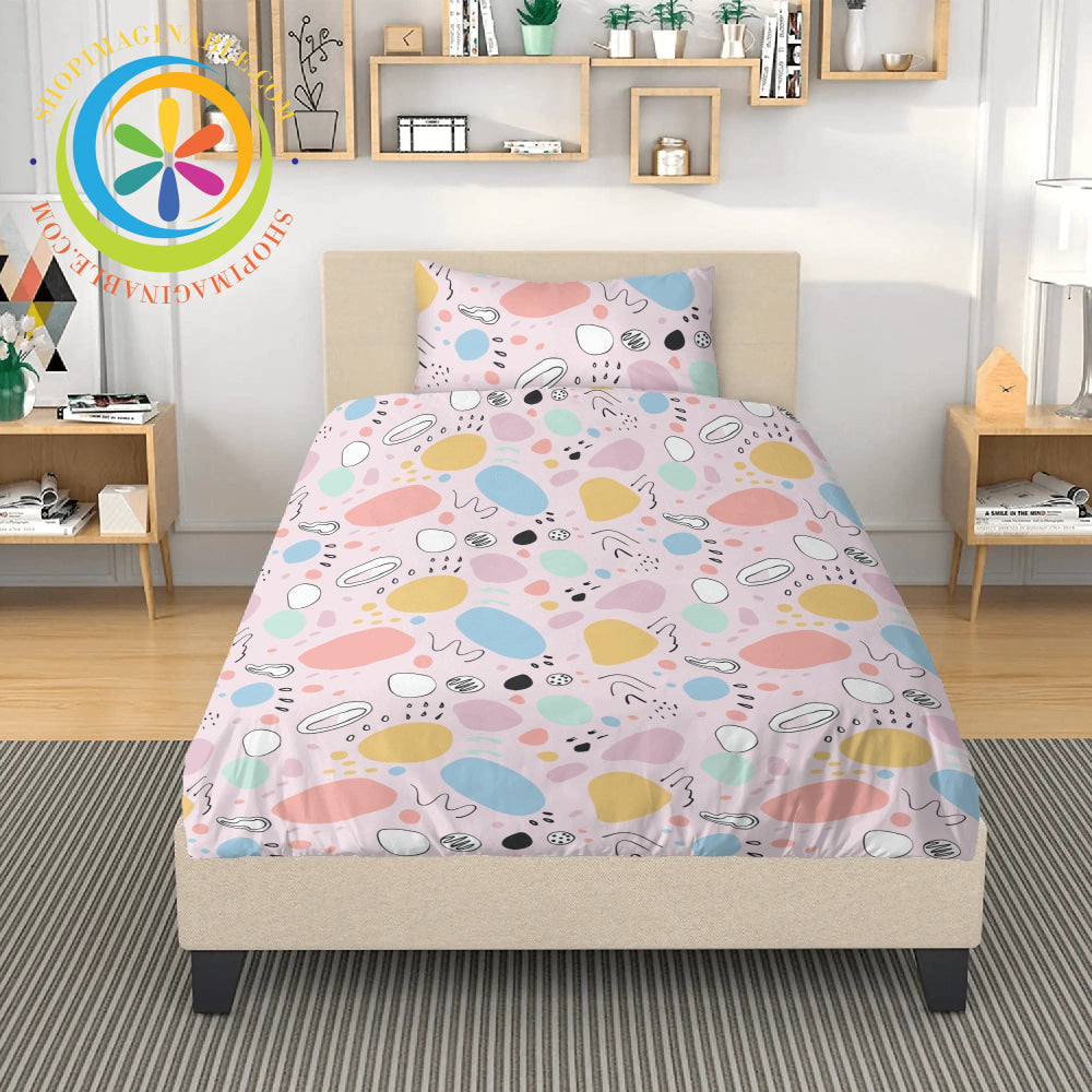 Abstract Pastel 3 Pc Bedding Set