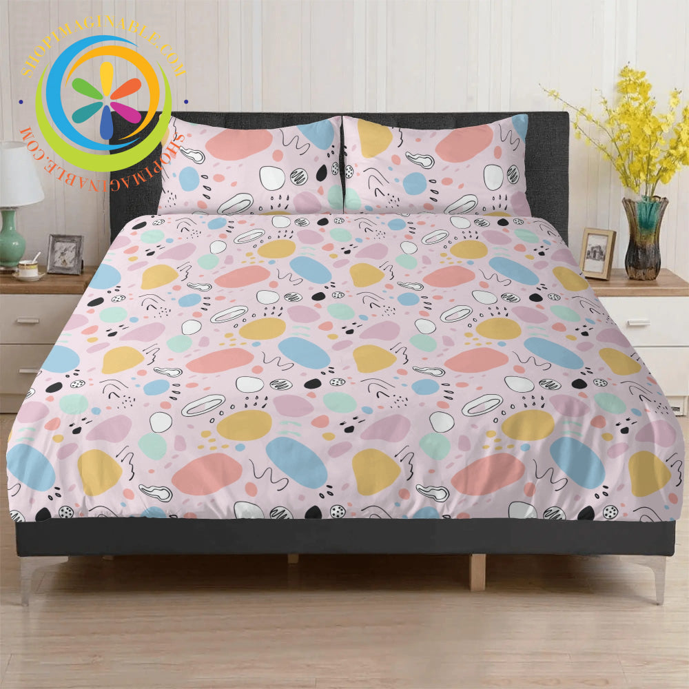 Abstract Pastel 3 Pc Bedding Set