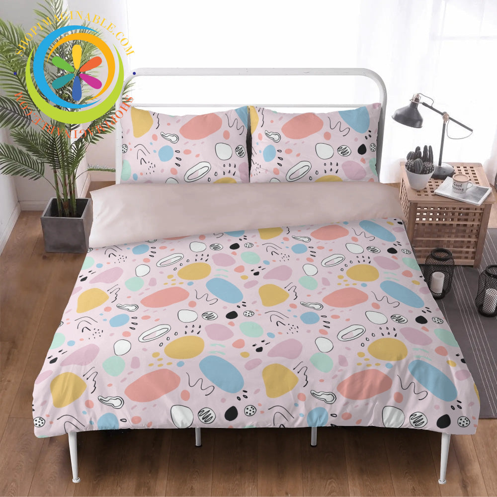 Abstract Pastel 3 Pc Bedding Set