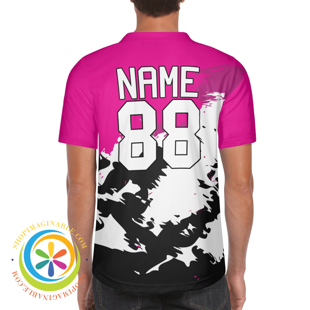 Abstract Pink Black Unisex Baseball Jersey