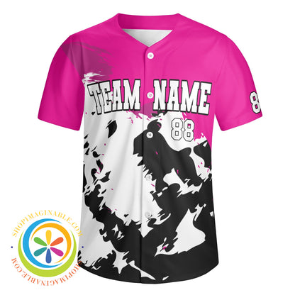 Abstract Pink Black Unisex Baseball Jersey
