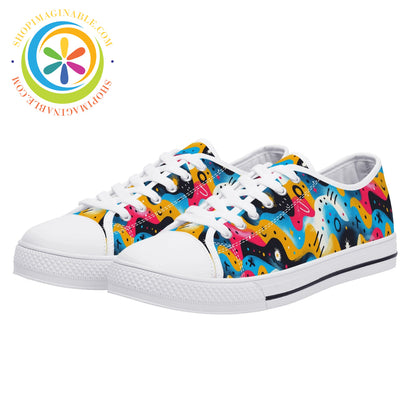 Abstract Swirl Ladies Low Top Shoes