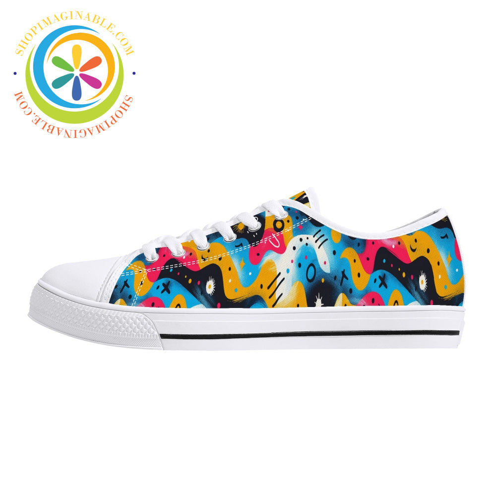 Abstract Swirl Ladies Low Top Shoes