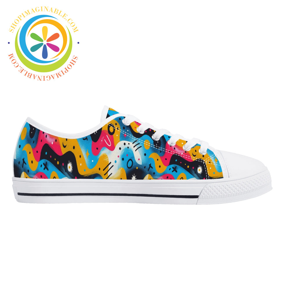 Abstract Swirl Ladies Low Top Shoes