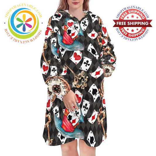 Alice Inspired Wonderland - Blanket Hoodie white / ONESIZE