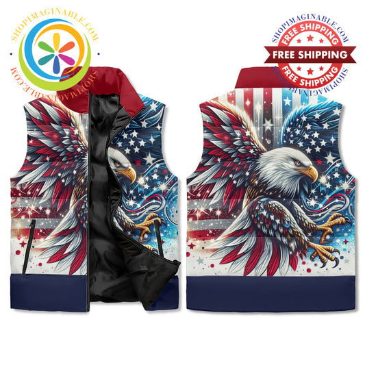 American Bald Eagle Puffer Vest M