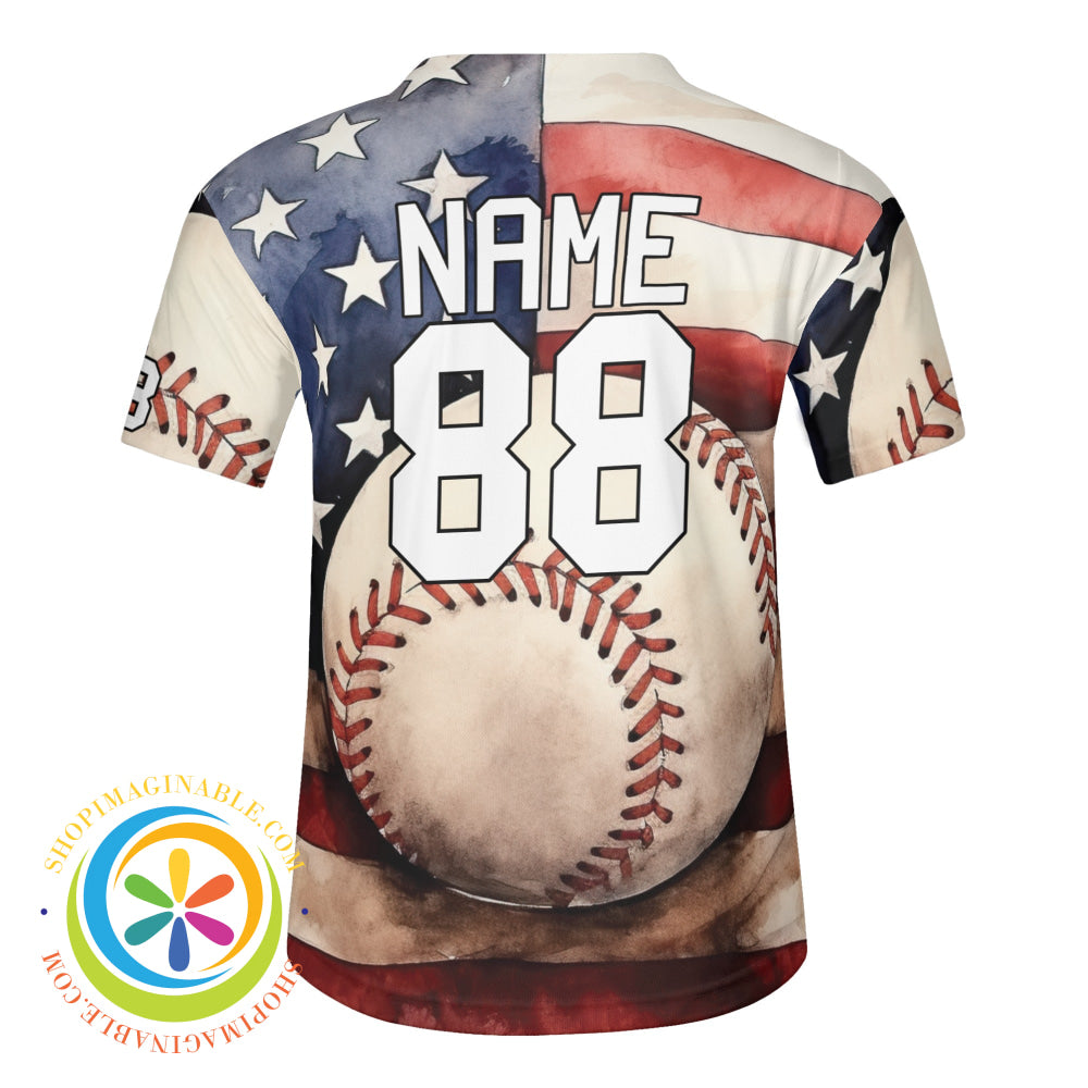 American Baseball & Flag Unisex Jersey