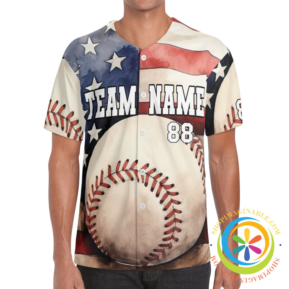 American Baseball & Flag Unisex Jersey