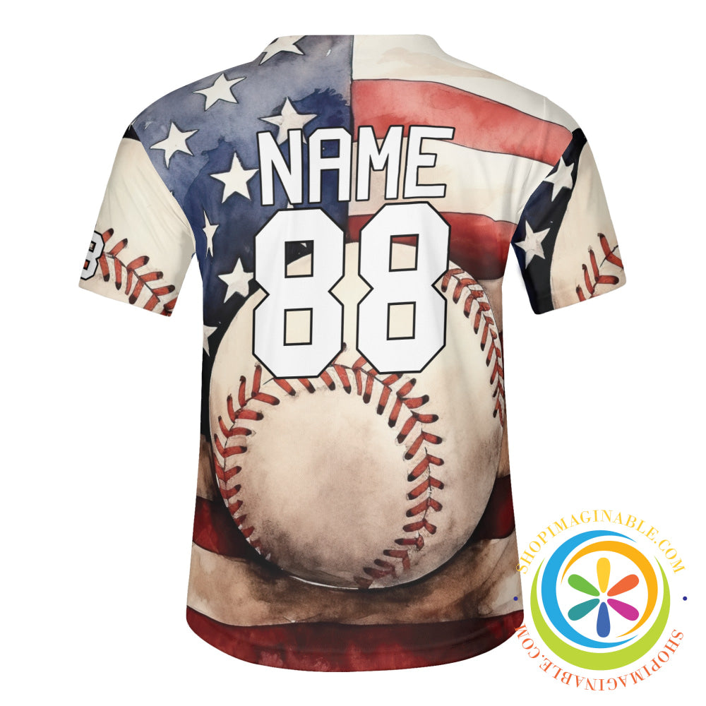 American Baseball & Flag Unisex Jersey