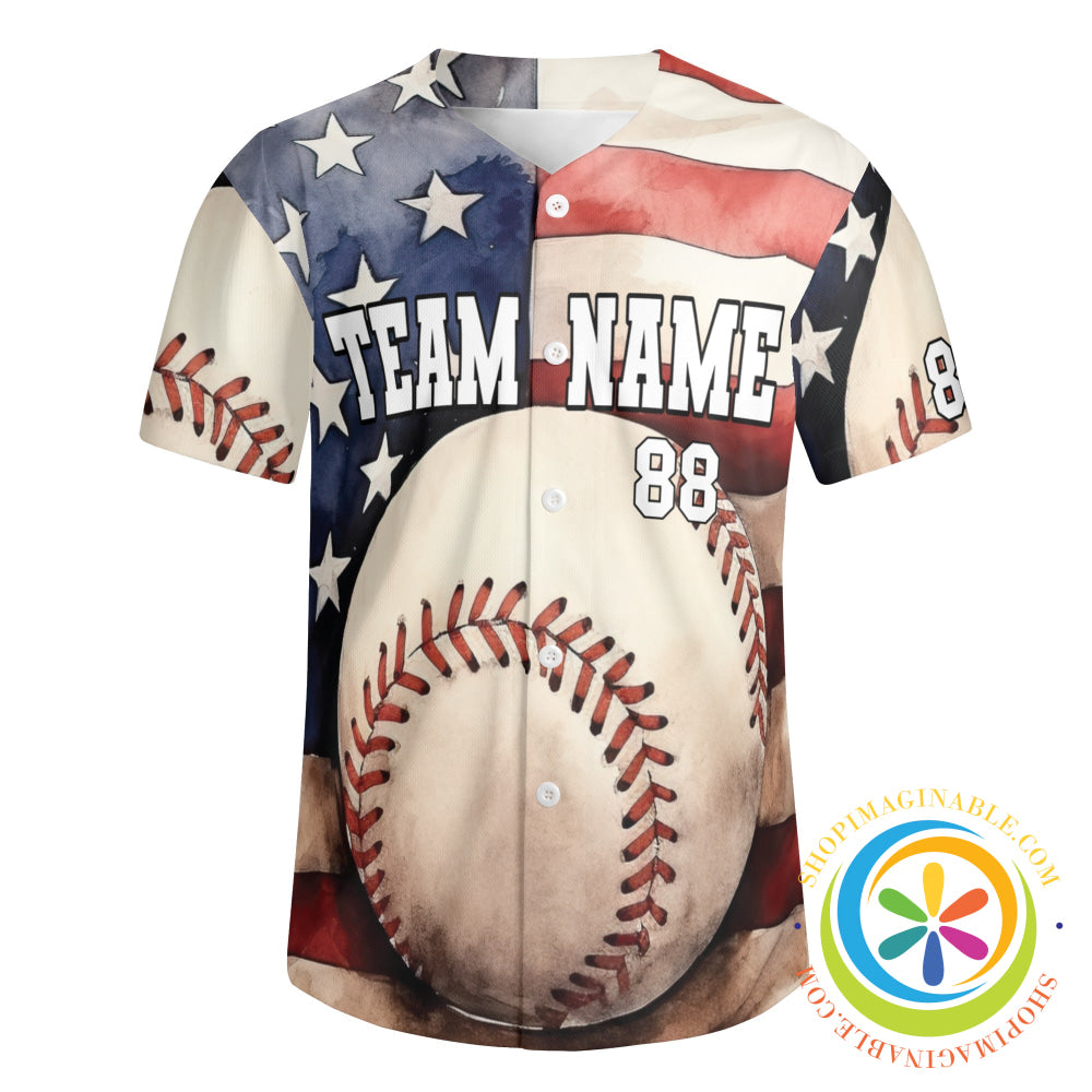 American Baseball & Flag Unisex Jersey