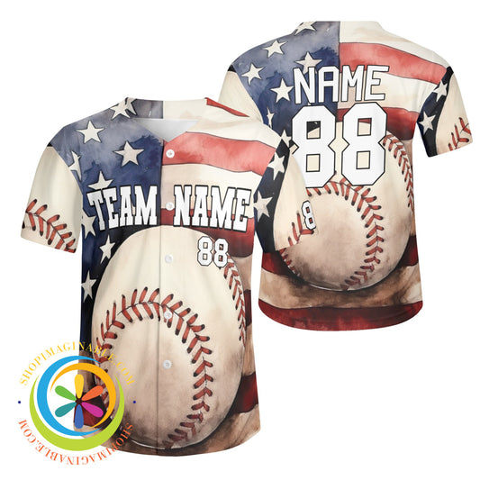 American Baseball & Flag Unisex Jersey S