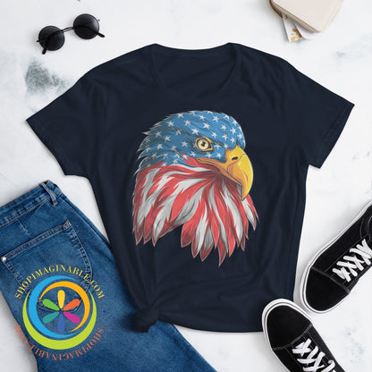 American Eagle Flag Patriotic Usa Ladies T-Shirt T-Shirt