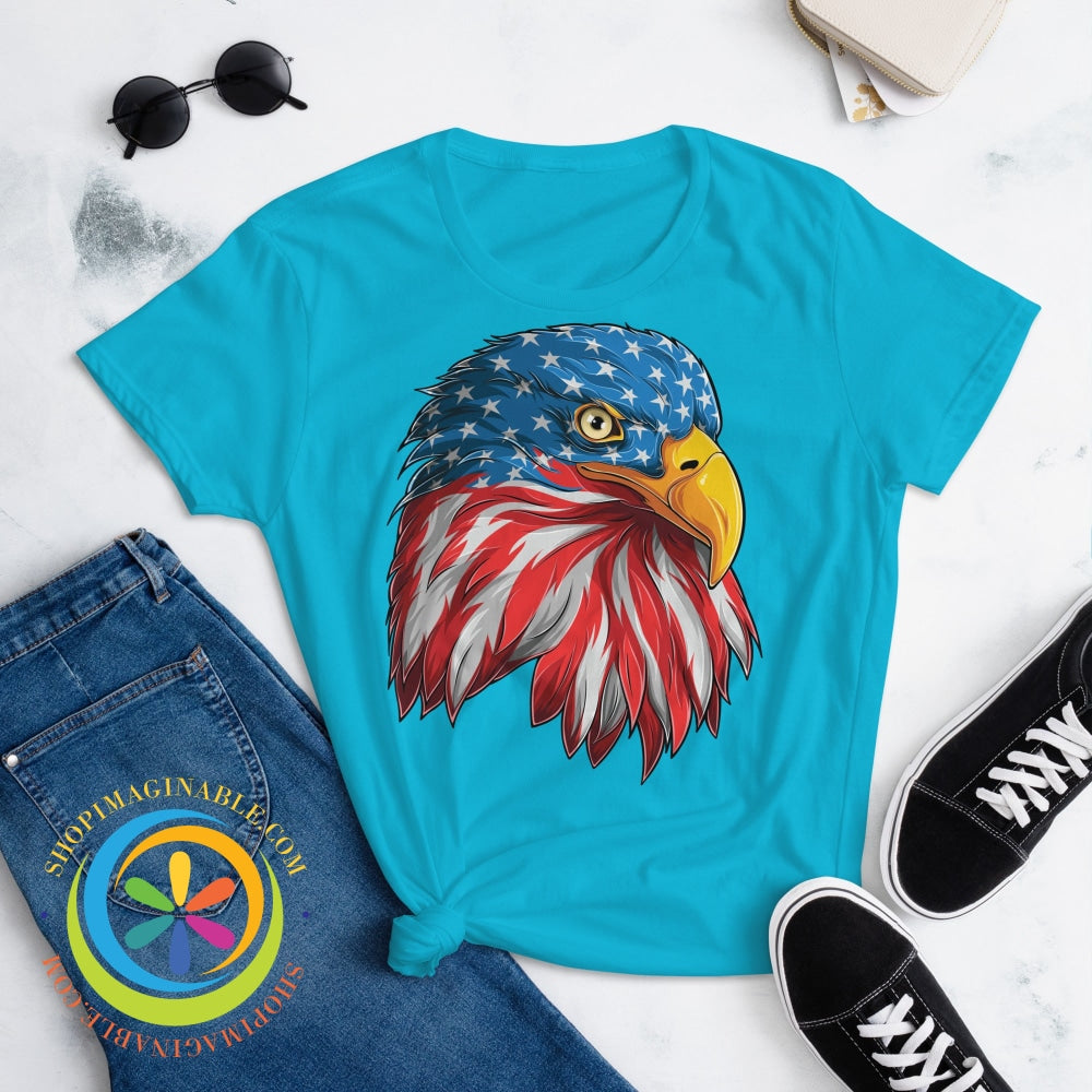 American Eagle Flag Patriotic Usa Ladies T-Shirt T-Shirt