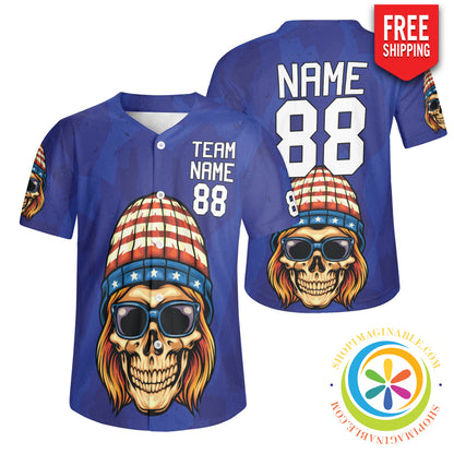 American Skull Unisex Baseball Jersey S