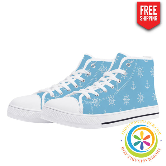 Anchors Away Ladies High Top Canvas Shoes Us12 (Eu44)