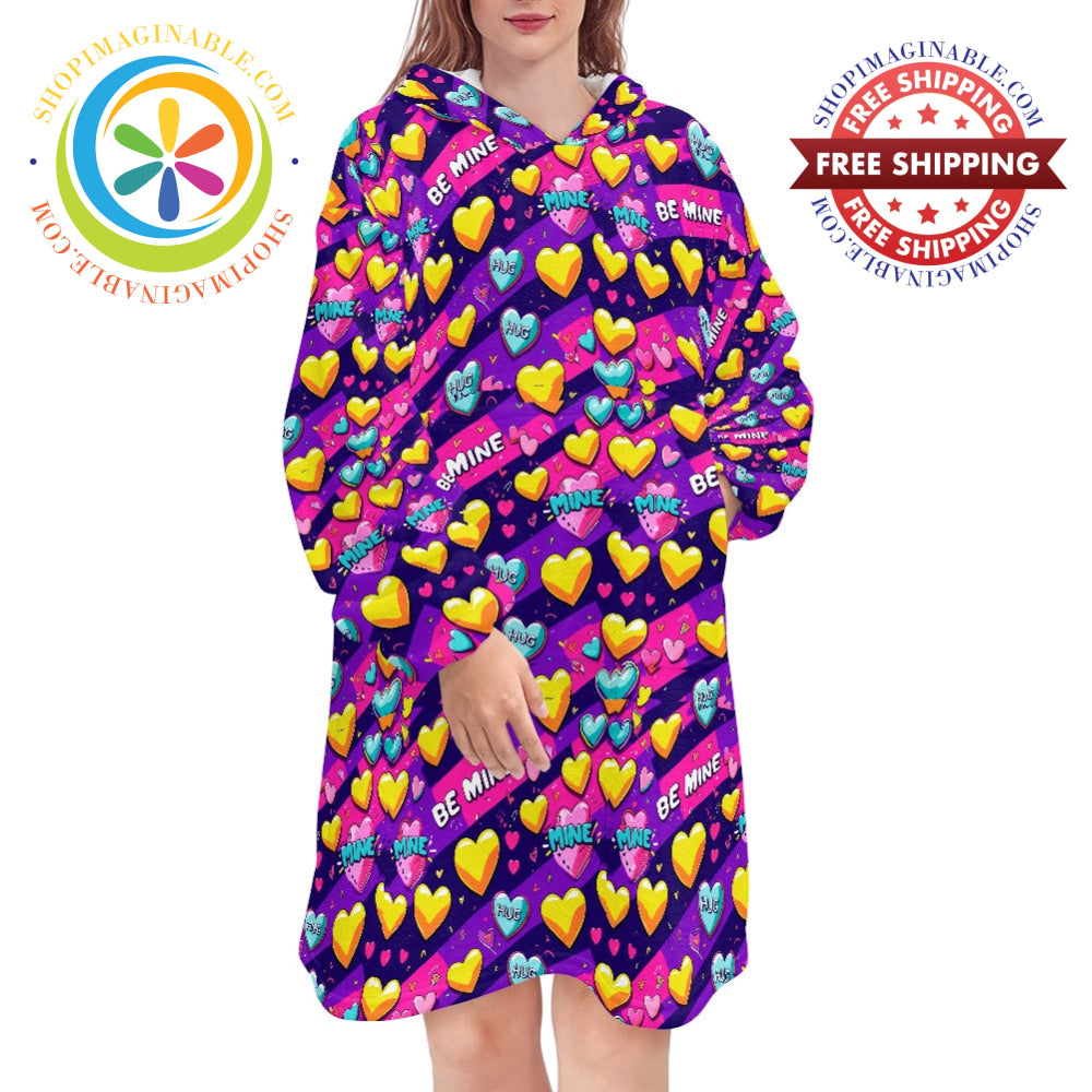 Be Mine Valentine Funk - Blanket Hoodie white / ONESIZE