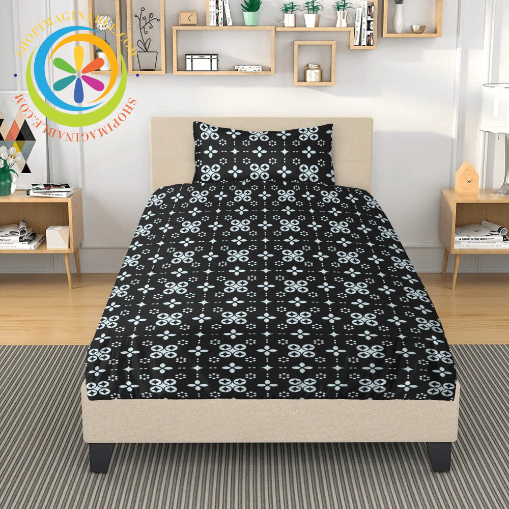 Black Batik 3 Pc Bedding Set